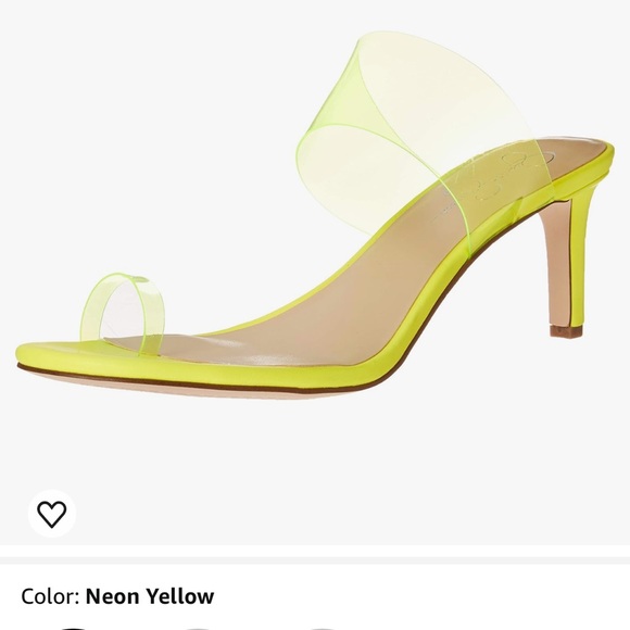 Jessica Simpson never worn neon yellow kitten heel - Picture 2 of 6
